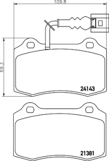 Комплект тормозных колодок, дисковый тормоз HELLA PAGID T1490