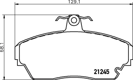 Комплект тормозных колодок, дисковый тормоз HELLA PAGID T1493
