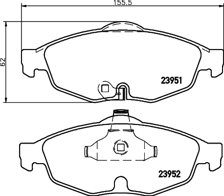 Комплект тормозных колодок, дисковый тормоз HELLA PAGID T1515 (фото 1)