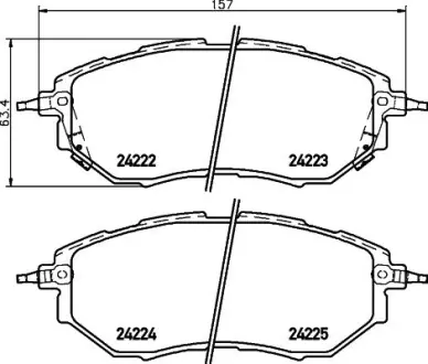 Комплект тормозных колодок, дисковый тормоз HELLA PAGID T1518