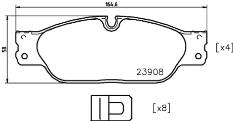 Комплект тормозных колодок, дисковый тормоз HELLA PAGID T1542