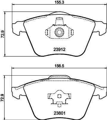 Комплект тормозных колодок, дисковый тормоз HELLA PAGID T1547 (фото 1)