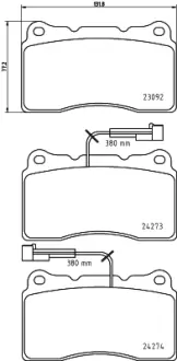 Комплект тормозных колодок, дисковый тормоз HELLA PAGID T1548
