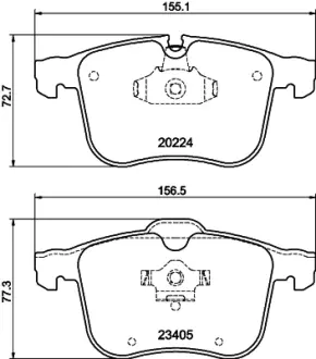 Комплект тормозных колодок, дисковый тормоз HELLA PAGID T1551