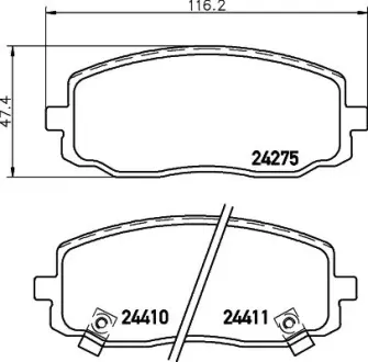 Комплект тормозных колодок, дисковый тормоз HELLA PAGID T1552