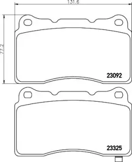 Комплект тормозных колодок, дисковый тормоз HELLA PAGID T1555