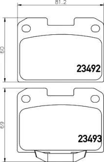 Комплект тормозных колодок, дисковый тормоз HELLA PAGID T1558