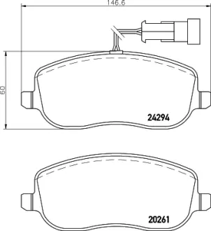 Комплект тормозных колодок, дисковый тормоз HELLA PAGID T1570