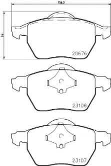 Комплект тормозных колодок, дисковый тормоз HELLA PAGID T1587