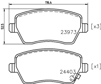 Комплект тормозных колодок, дисковый тормоз HELLA PAGID T1594