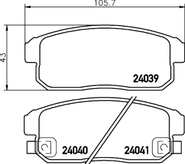 Комплект тормозных колодок, дисковый тормоз HELLA PAGID T1597