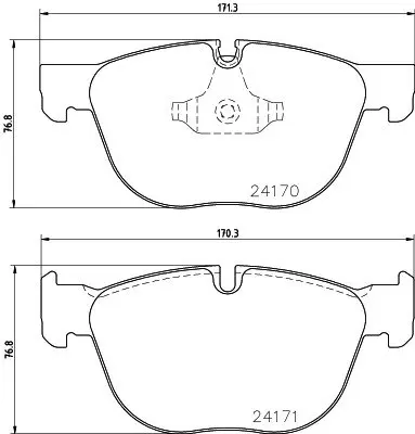 Комплект тормозных колодок, дисковый тормоз HELLA PAGID T1619 (фото 1)