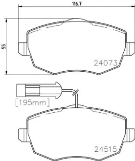 Комплект тормозных колодок, дисковый тормоз HELLA PAGID T1649