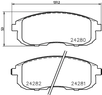 Комплект тормозных колодок, дисковый тормоз HELLA PAGID T1654
