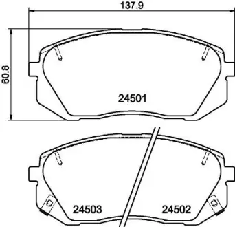 Комплект тормозных колодок, дисковый тормоз HELLA PAGID T1660