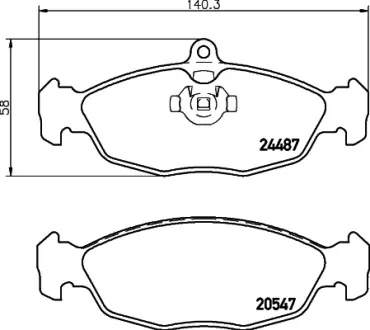 Комплект тормозных колодок, дисковый тормоз HELLA PAGID T1667