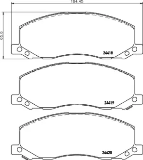 Комплект тормозных колодок, дисковый тормоз HELLA PAGID T1670