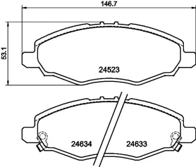 Комплект тормозных колодок, дисковый тормоз HELLA PAGID T1684