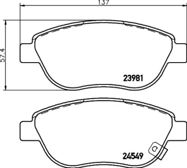 Комплект тормозных колодок, дисковый тормоз HELLA PAGID T1704