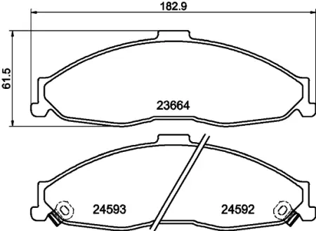 Комплект тормозных колодок, дисковый тормоз HELLA PAGID T1705