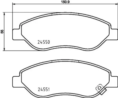 Комплект тормозных колодок, дисковый тормоз HELLA PAGID T1707
