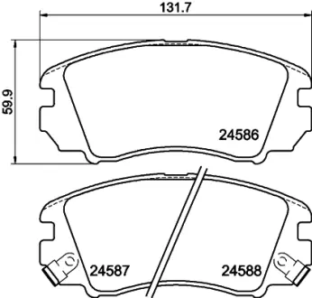 Комплект тормозных колодок, дисковый тормоз HELLA PAGID T1722