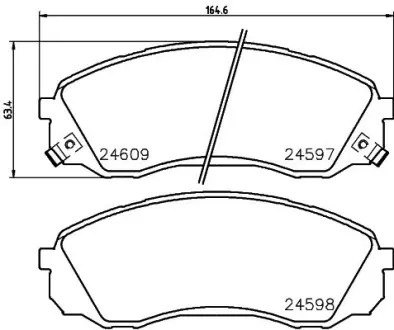 Комплект тормозных колодок, дисковый тормоз HELLA PAGID T1724