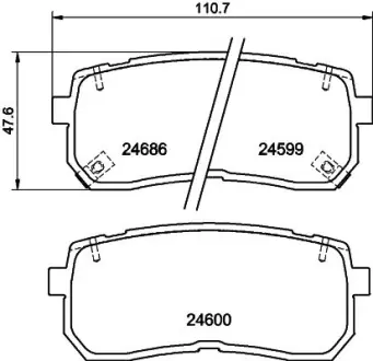 Комплект тормозных колодок, дисковый тормоз HELLA PAGID T1725