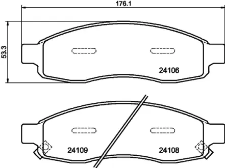 Комплект тормозных колодок, дисковый тормоз HELLA PAGID T1739