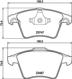 Комплект тормозных колодок, дисковый тормоз HELLA PAGID T1755