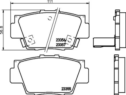 Комплект тормозных колодок, дисковый тормоз HELLA PAGID T1756