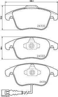 Комплект тормозных колодок, дисковый тормоз HELLA PAGID T1783