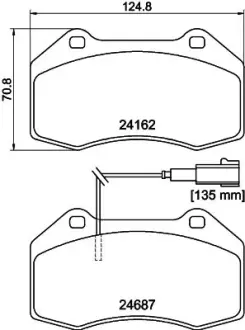 Комплект тормозных колодок, дисковый тормоз HELLA PAGID T1786