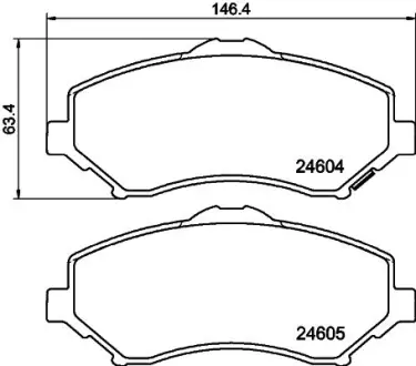 Комплект тормозных колодок, дисковый тормоз HELLA PAGID T1815