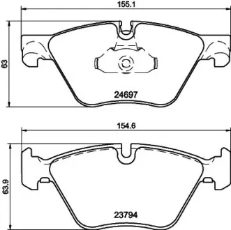 Комплект тормозных колодок, дисковый тормоз HELLA PAGID T1818