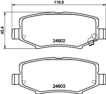 Комплект тормозных колодок, дисковый тормоз HELLA PAGID T1822