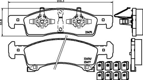 Комплект тормозных колодок, дисковый тормоз HELLA PAGID T1833