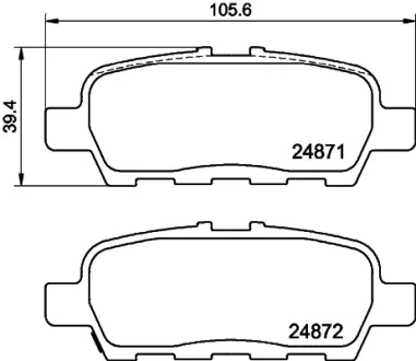 Комплект тормозных колодок, дисковый тормоз HELLA PAGID T1847