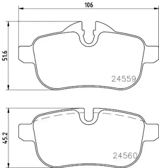 Комплект тормозных колодок, дисковый тормоз HELLA PAGID T1858