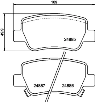 Комплект тормозных колодок, дисковый тормоз HELLA PAGID T1865