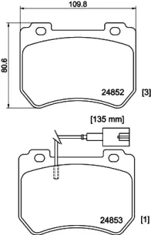 Комплект тормозных колодок, дисковый тормоз HELLA PAGID T1866