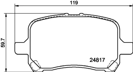 Комплект тормозных колодок, дисковый тормоз HELLA PAGID T1875