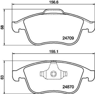 Комплект тормозных колодок, дисковый тормоз HELLA PAGID T1895