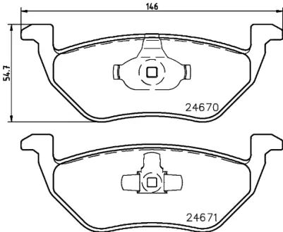 Комплект тормозных колодок, дисковый тормоз HELLA PAGID T1913