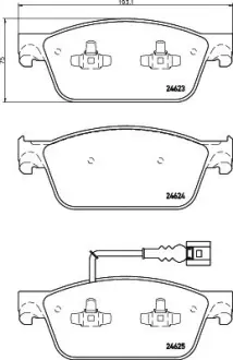 Комплект тормозных колодок, дисковый тормоз HELLA PAGID T1919