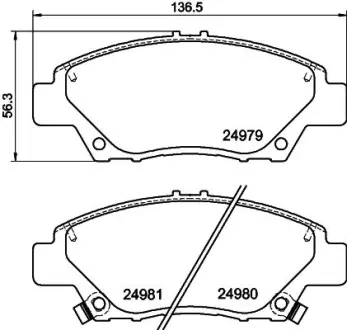 Комплект тормозных колодок, дисковый тормоз HELLA PAGID T1922