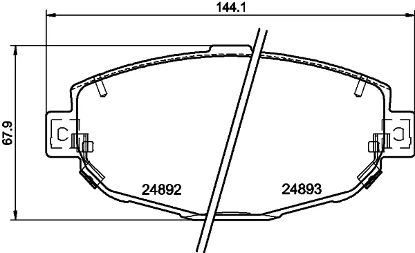 Комплект тормозных колодок, дисковый тормоз HELLA PAGID T1979 (фото 1)