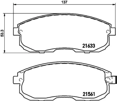 Комплект тормозных колодок, дисковый тормоз HELLA PAGID T2034