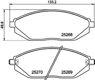 Комплект тормозных колодок, дисковый тормоз HELLA PAGID T2051