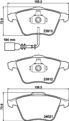 Комплект тормозных колодок, дисковый тормоз HELLA PAGID T2084 (фото 1)